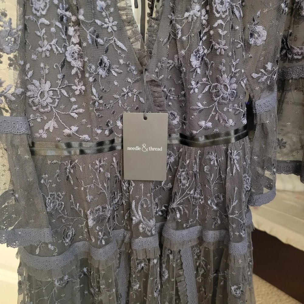 Needle and thread black lace midi dress - NWT